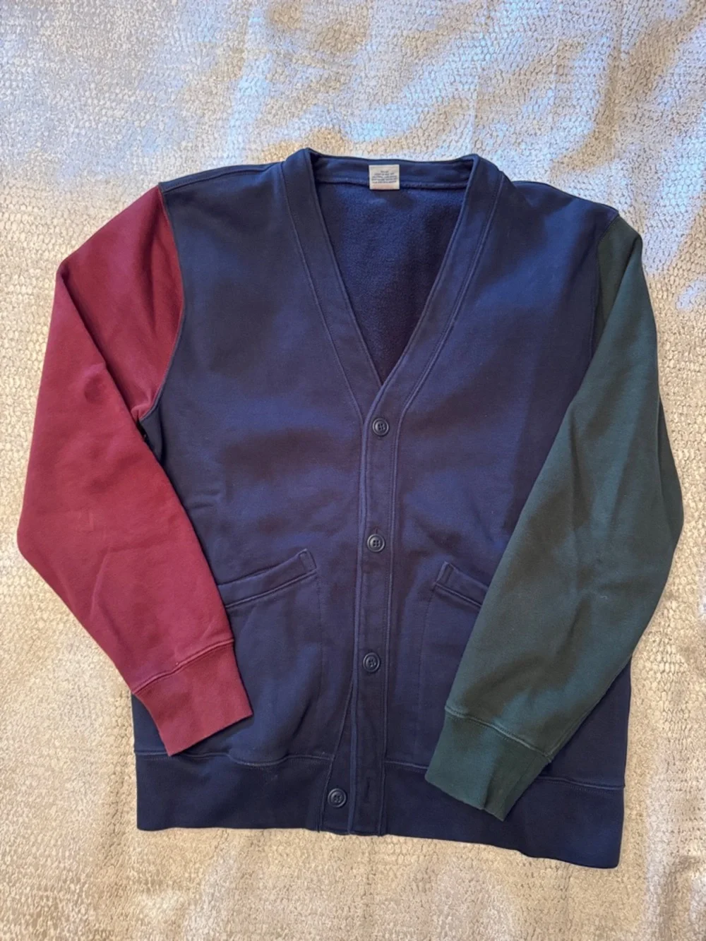 J. Crew Navy Deep V-Neck Cardigan. Medium - Picture 1 of 6